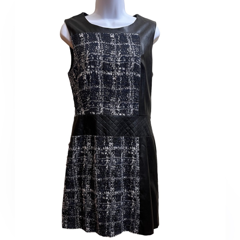 W118 by Walter Baker Size M black and Blue Faux Leather dress